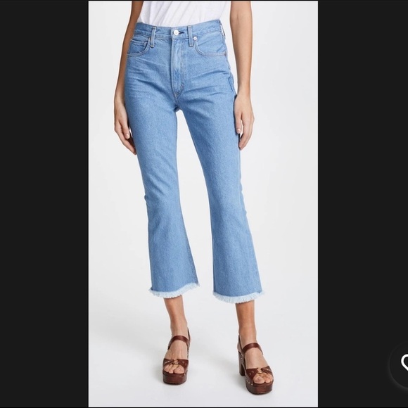 Citizens Of Humanity Denim - CITIZENS OF HUMANITY ESTELLA DAY TRIP FRAY HIGH-RISE ANKLE FLARE JEANS 32